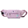 Sac banane en nylon lilas avec imprimé lettres colorées et sangle réglable - Style 2 Violet