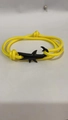 Adjustable yellow braided rope bracelet with a bold black shark-shaped clasp design - Yellow Rope/Black Shark