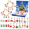 Blue Christmas advent calendar box with DIY bracelet kit and festive charms charms - M-23 (Christmas Tree)