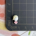 Detailed size view of a 1cm miniature resin strawberry ice cream shell accessory - Cream Spoon