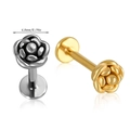 Clous de lèvres fleur or et argent avec design de 4,8 mm pour piercing corporel - Petite Fleur-NO 6