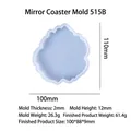 Irregular cloud-shaped silicone mold for DIY resin coaster model 515B with dimensions - Mirror Coaster Mold 515B