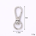 Zinc alloy lobster clasp with dimensions showing 3cm height and 1.2cm width - 30mm Big Head Round Tail Buckle / Silver