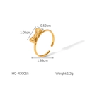Detailed sizing of gold bow ring with 1.08cm length, 1.93cm diameter and 1.2g weight - Golden Bow Style (HC-R30055)