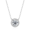 Collana in argento S925 con pendente a bolla rotonda e pietra dal taglio brillante - 0.5 Carat / Collana / Argento
