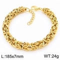 Bracelet chaîne en os de dragon doré avec fermoir mousqueton, détails de 7mm de large et 185mm - Or (KB188693-Z) / Doré