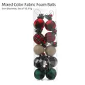 10-piece 5cm fabric Christmas balls with pine needles and berries in a storage box - 5CM Mixed Color Plaid (10Pcs)