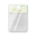 Pegatinas 3D para uñas con motivos florales blancos y adornos de micro perlas - Estilo de Lazo de Flor de Perla en Relieve (MS301)