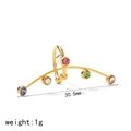 18k gold plated titanium steel ear cuff with multi-color rhinestones, 30.5mm arc design - Gold Multi-color Zircon Style (TE60029-G-MX)
