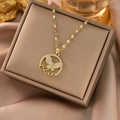 18k gold plated titanium necklace with crystal butterfly and love letter pendant - Gold Letter Butterfly