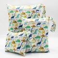 Waterproof wet dry bags set with cute dinosaur print for baby diaper storage - BF146 Colorful Dinosaur