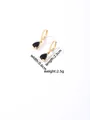 Exquisite gold-plated hoop earrings featuring black teardrop zircon stones for women - Gold Hoop + Black Gemstone (E01194-4)