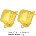 Detail of square lever-back earring finding in gold finish with size and weight specs - Gold Square (Style 12)