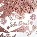 Rose gold glitter Schulkind confetti with rainbow and star shapes for back to school party - Rose Gold