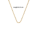 18K gold plated O-link chain necklace with adjustable length of 41 plus 5 cm extension - Bead Link Chain (TN3621) / Gold