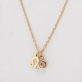 Gold stainless steel Leo zodiac sign necklace with a faceted brown birthstone pendant - Gold-Leo