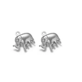 Pendentifs éléphant en acier inoxydable argenté pour la fabrication de bijoux DIY - Éléphant Creux Argenté