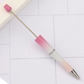 DIY beadable pen with pink and white gradient finish and glitter texture detail - 3-Color Gradient Rose White Pink