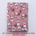 Pink A6 budget binder cover with Lucky Cat pattern and secure snap button closure - Pink Snap Button Style (Cover Only)