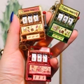 Mini slot machine keychains in gold, red, and green with metallic finish - Bbq Beer Party Series Gold Buckle Gold Bell / 1000 Minimum Order