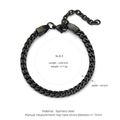 Black stainless steel punk double-row Cuban chain bracelet with product specifications - SL-4 / Black