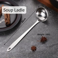 Polished 28cm long stainless steel soup ladle with hanging hole and 7.3cm diameter head - 7cm Hot Pot Ladle