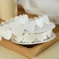 Elegant cream heart embroidered satin ribbon roll for flower packaging and DIY crafts - 1.5CM Width/9M Roll / Cream