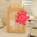 Cute rose red plush turtle keychain featuring soft fabric and silver metal ring - Rose Red Style (Style 32) / 10cm