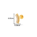 Curved golden labret stud with inlaid clear zircons and professional 0.93cm measurement - Curved Row Zirconia Style (0167-4#) / Gold