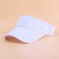 White breathable open top sun visor hat for summer outdoor running and sports - One Size / White