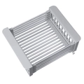 Expandable stainless steel sink drying rack in gray for kitchen organization and drainage - Large