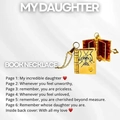 Golden book locket necklace for daughter with engraved pages and heart details - 21 Gold Hands Daughter Style