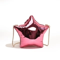 Chic star-shaped crossbody bag in metallic pink with a stylish gold chain strap - Pink