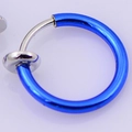 Classic blue plated stainless steel spring clip-on earring for non-pierced ears - Dark Blue Ear Clip