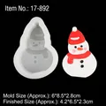 Cute snowman silicone mold with red hat finish for Christmas cake and candle making - Snowman (17-892) / Clear