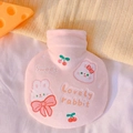 Bolsa de agua caliente 350ML con funda de peluche rosa y diseño de conejo cereza - 350ml / Conejo Cereza Color Piel Pequeño