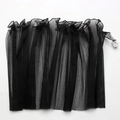 Pleated black pearl gauze wrap with built-in LED light and elegant ruffled edges - Luminous Wave Mesh (28cm*2m) / Black