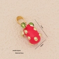 Vue détaillée du pendentif scarabée rouge avec caractéristiques en laiton et dimensions - No.6 Fruit du Dragon