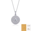 Collana moissanite in argento S925 con ciondolo tondo e certificato di garanzia GRA - Moissanite da 50 Punti (Con Certificato GRA)