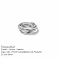 Minimalistischer gewellter Edelstahlring im französischen Stil, Silber, US-Größe 5-7 - US 5 / Unregelmäßiger Wellen-Stil (FB36671) / Stahlfarben