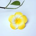 Realistic white and yellow plumeria hair clip with EVA foam petal gradient design - Yellow Flower Head [4cm]
