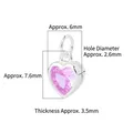 Pink heart-shaped zircon pendant in S925 sterling silver with 6x7.6mm dimensions - Small (6mm) / Pink