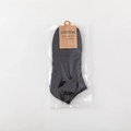 Men's low-cut black cotton wool blend socks with retail hanging card packaging - Individual OPP Bag / Retro Black