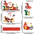 Detail of wooden Christmas JOY puzzle featuring Santa sled and cabin with dimensions - JOY Sleigh Santa House Style