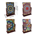 DIY Mandala Diamond Painting Table Decor Set with Wooden Base 20cm Height - Mandala
