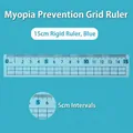 Blue 15cm transparent hard ruler with wave edge and anti-myopia scale indicators - Anti-Myopia Straight Ruler (Blue 15CM)