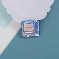 Cute acrylic teddy bear brooch in blue astronaut suit with number 001 design - Diver Bear