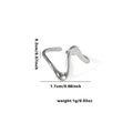 Polished silver wave ring for women featuring 1.7cm diameter and minimalist design - TYR0395 / Silver Wave Polished