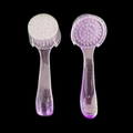 Cepillo facial manual de doble cara con cerdas suaves y almohadilla de silicona - Púrpura