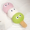 Cuscino di peluche gatto dango tricolore rosa bianco e verde in morbido sherpa - Dango Tricolore con Occhi Grandi Carini / 50cm (0,4kg)